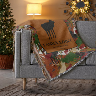Camouflage Black Brown Green Personalized Throw Blanket