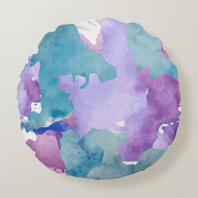 Camouflage Blue Abstract Pattern Accent Pillow (Front)