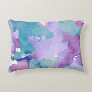 Camouflage Blue Abstract Pattern Decorative Cushion