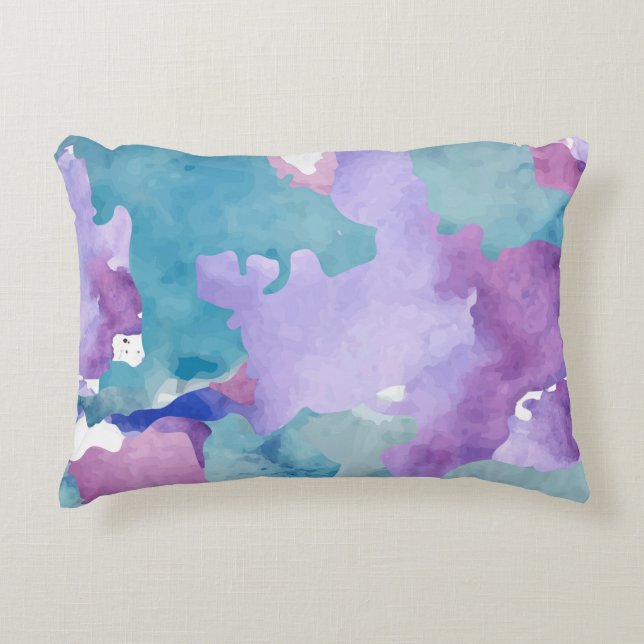 Camouflage Blue Abstract Pattern Decorative Cushion (Front)