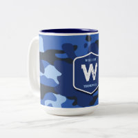 Camouflage Blue Camo Army Pattern Monogram  