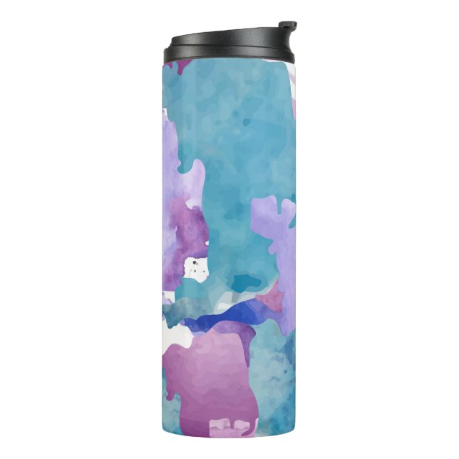 Camouflage Blue Pattern Thermal Tumbler (Rotated Left)
