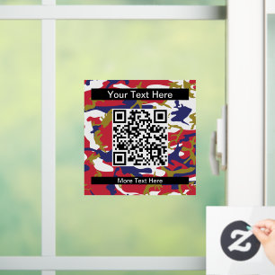 Camouflage, Blue White Red Gold, Military, Army Window Cling