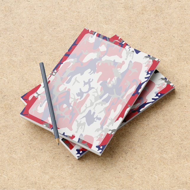 Camouflage, Blue White Red Grey, Military, Army Notepad (Creator Uploaded)