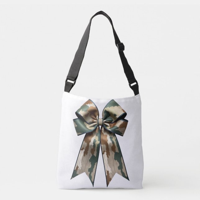 Camouflage Bow Design - Stylish Military-Inspired  Crossbody Bag (Front)