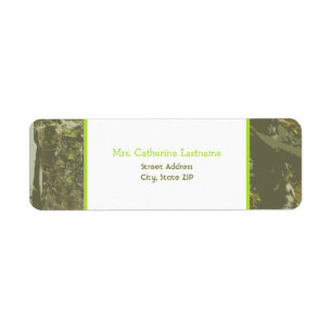Camouflage & Bright Green Address Label Sticker