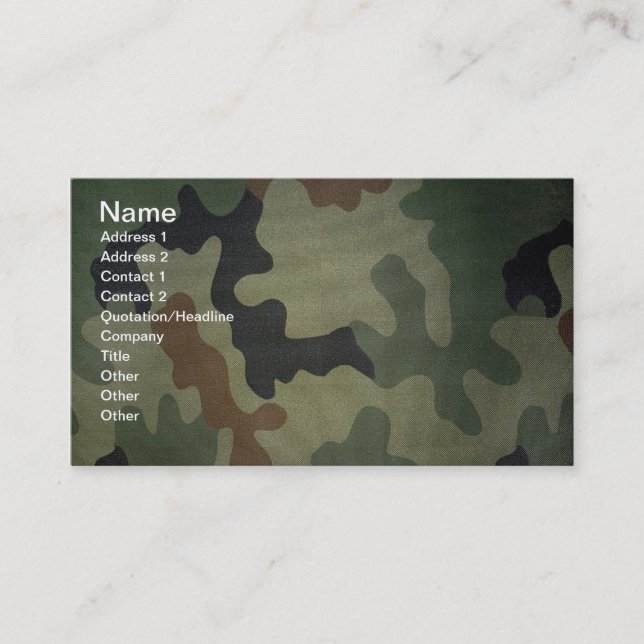 Camouflage Business Card (Front)