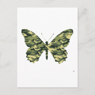 Camouflage Butterfly Silhouette Postcard