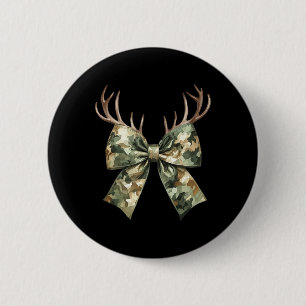 Camouflage Camo Coquette Bow Hunting Deer Hunter W 6 Cm Round Badge