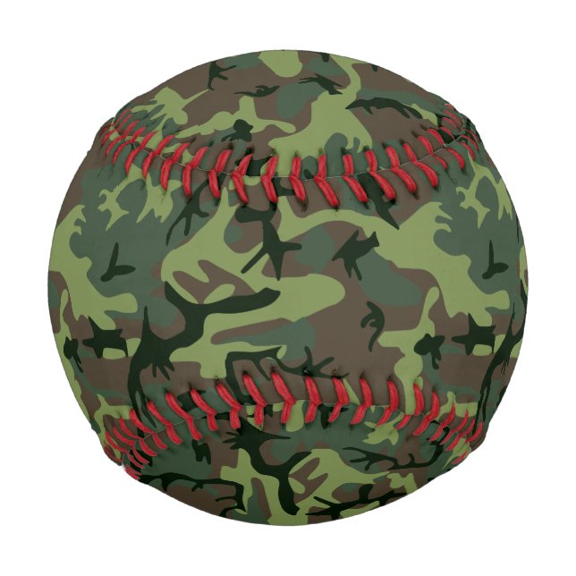 Camouflage Camo Green Brown Pattern Baseball (Front)