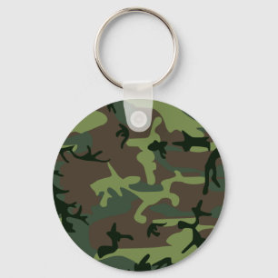 Camouflage Camo Green Brown Pattern Key Ring