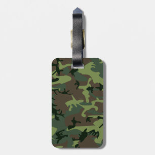 Camouflage Camo Green Brown Pattern Luggage Tag
