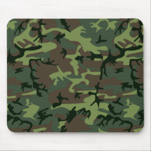 Camouflage Camo Green Brown Pattern Mouse Mat