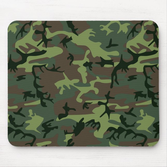 Camouflage Camo Green Brown Pattern Mouse Mat (Front)