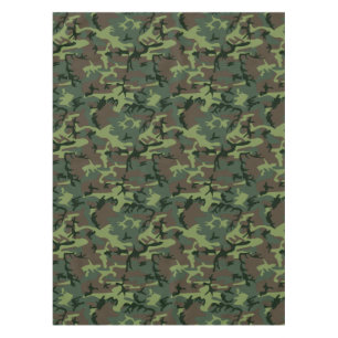 Camouflage Camo Green Brown Pattern Tablecloth