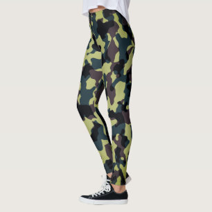 Camouflage Camo Green Military Forest Army Leggings