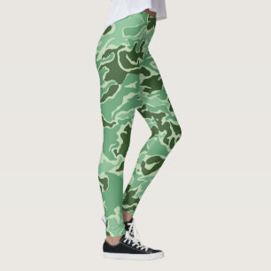 Camouflage Camo Green Yellow Leggings