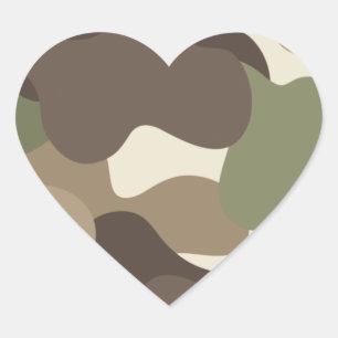 Camouflage Camo Heart Sticker