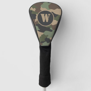 Camouflage Camo Military Khaki Green Tan Monogram Golf Head Cover