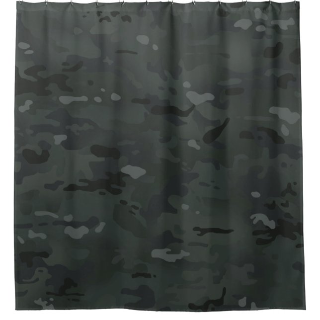 Camouflage Camo Pattern Night Colours Shower Curtain (Front)