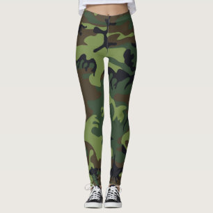 Camouflage Camos Green Black Brown Leggings