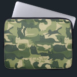 Camouflage Cats Pattern Army Green Kitty Cats Camo Laptop Sleeve<br><div class="desc">Army green camouflage pattern with cute,  funny and cool cats and kittens. This green camo cats laptop case is purrfect for kitty lovers.</div>