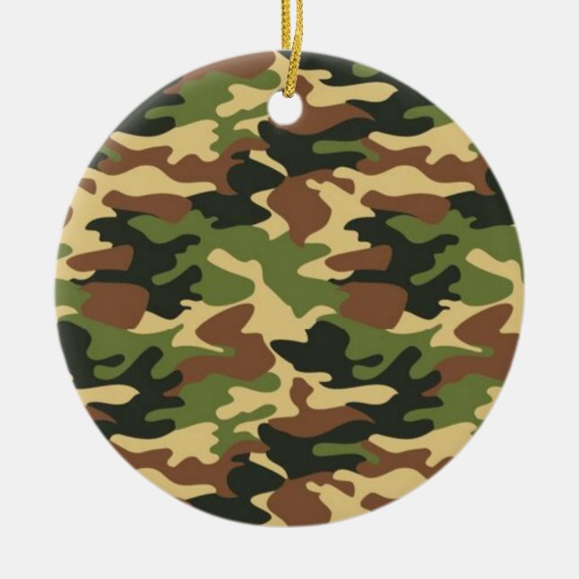 camouflage ceramic tree decoration (Front)