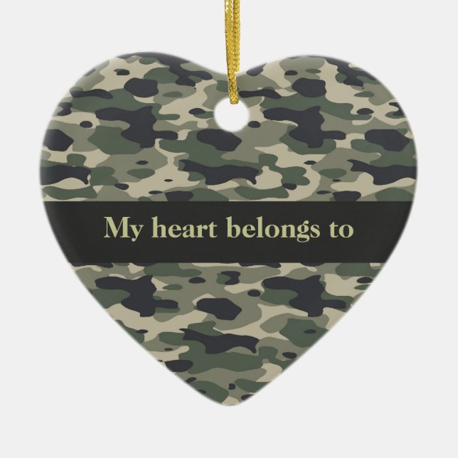 Camouflage Ceramic Tree Decoration (Front)