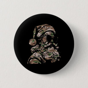 Camouflage Christmas Sungles Silhouette Multi Camo 6 Cm Round Badge