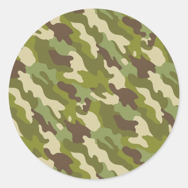 Camouflage Classic Round Sticker (Front)