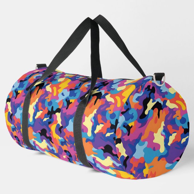 Camouflage Colourful Pattern Duffle Bag (Left Corner)