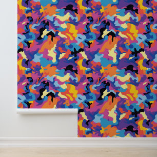 Camouflage Colourful Pattern Wallpaper