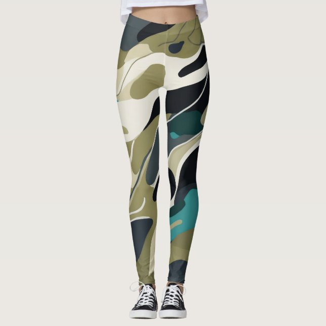 Camouflage colours background design Leggings (Front)
