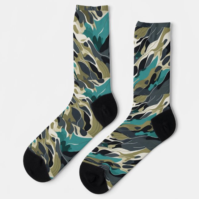 Camouflage colours background design socks (Left)