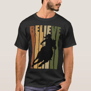 Camouflage Cowgirls Barrel Racing Believe Vintage  T-Shirt