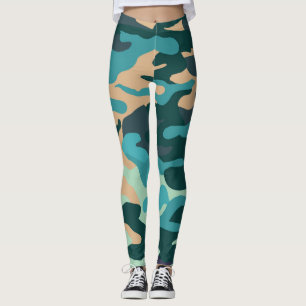 Camouflage Custom Leggings Blue, Green