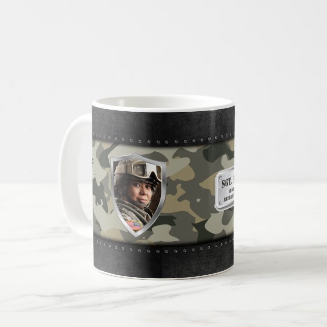 Camouflage Customisable Military Family Gift Coffee Mug (Front Left)