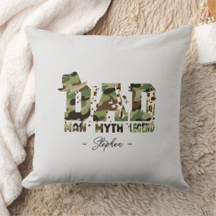 Camouflage "Dad – Man, Myth, Legend" Cushion