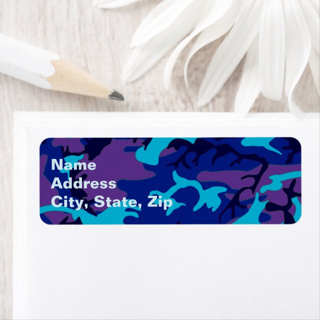 Camouflage Dark Blue and Purple Address (Insitu)