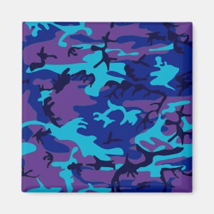 Camouflage Dark Blue & Purple Pattern Magnet