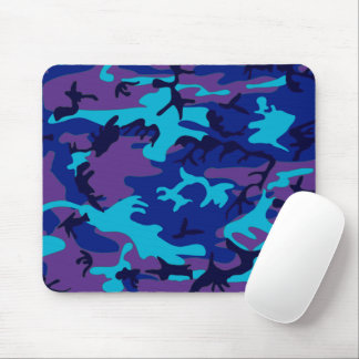 Camouflage Dark Blue & Purple Pattern Mouse Mat