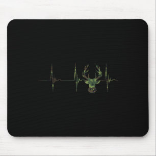 Camouflage Deer Antlers Hunting Heartbeat Ecg Puls Mouse Mat