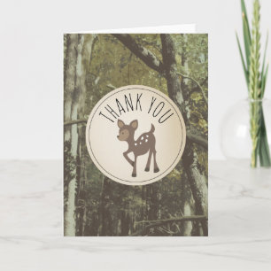 Camouflage Deer Baby Shower Thank You Card