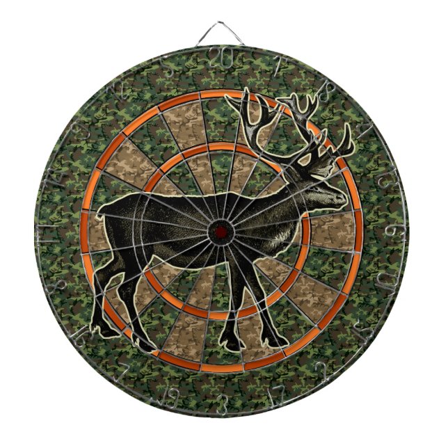 Camouflage Deer Hunter Dartboard (Front)