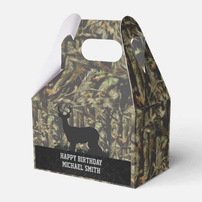 Camouflage Deer Hunting Men's Birthday Favour Boxe Favour Box (Front Side)