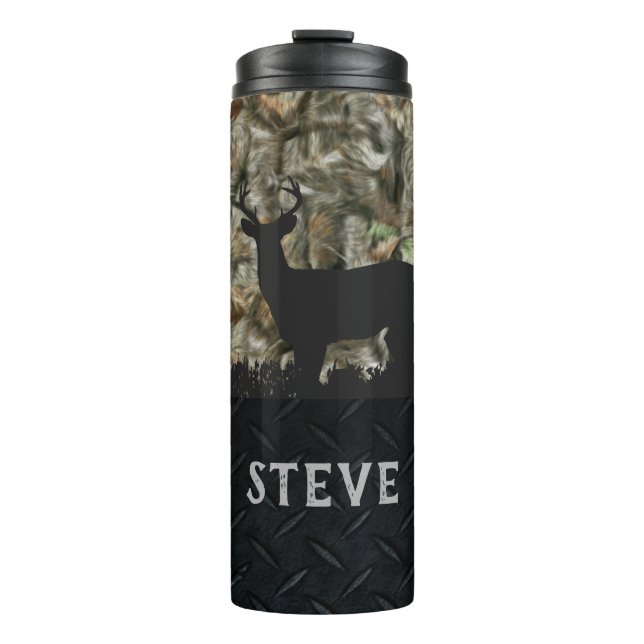 Camouflage Deer Hunting Name Men's Tumbler (Front)