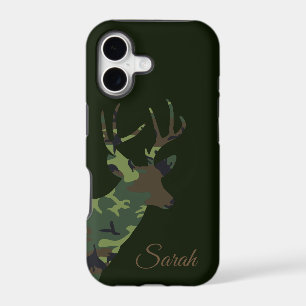 Camouflage Deer Stag in Khaki Green Animal Art