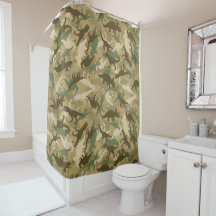 Camouflage Dinosaur Shower Curtain Camo Dino
