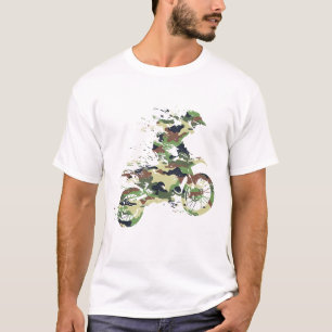 Camouflage Dirt Bike Rider Motocross Off Road T-Shirt