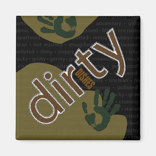 Camouflage Dirty Dishes Magnet (Front)